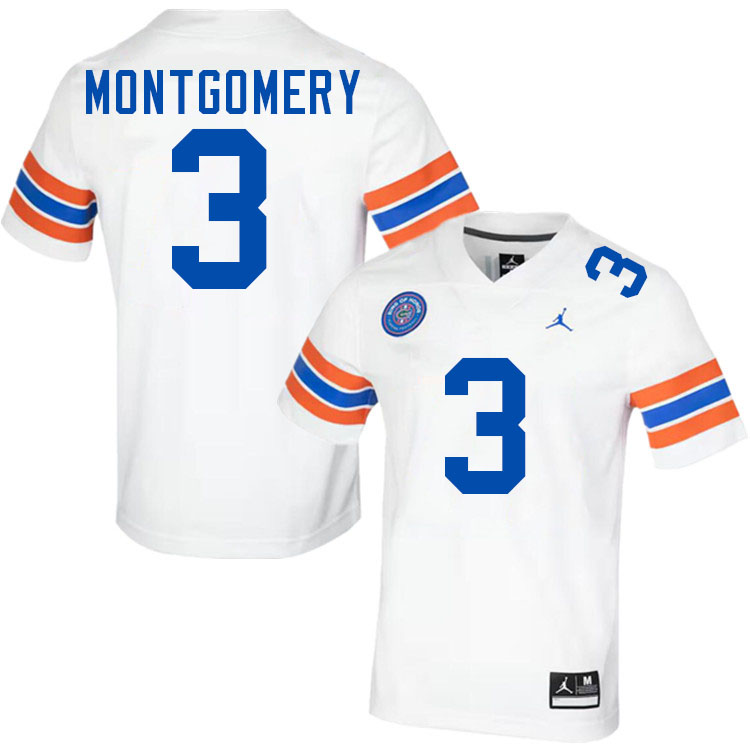 Naeshaun Montgomery Florida Jersey,Florida Gators #3 Naeshaun Montgomery Uniforms,Jersey Youth-Throwback White